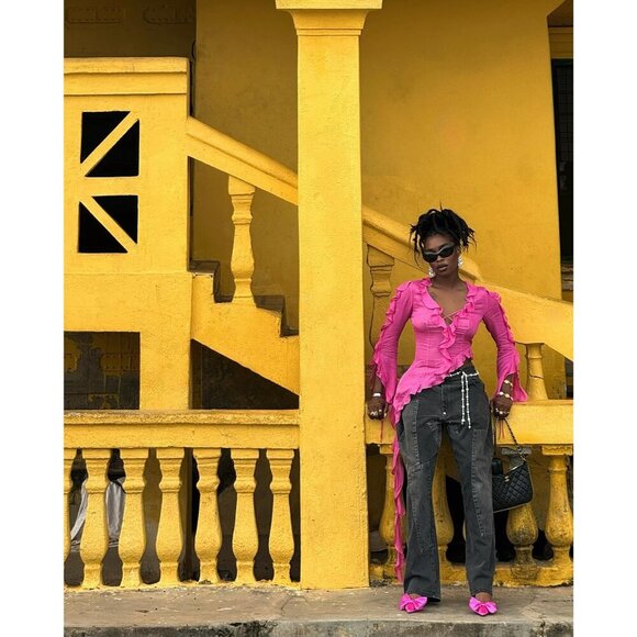 Kellie Fuchsia Pink Ruffle Top - Picture 15 of 15